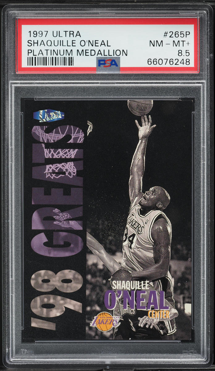 1997 Ultra Platinum Medallion Shaquille O'Neal /100 #265P PSA 8.5 NM-MT+