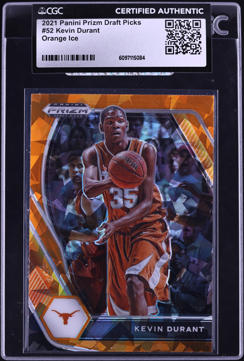 2021 Panini Prizm Draft Picks Orange Ice Kevin Durant #52 CGC AUTH