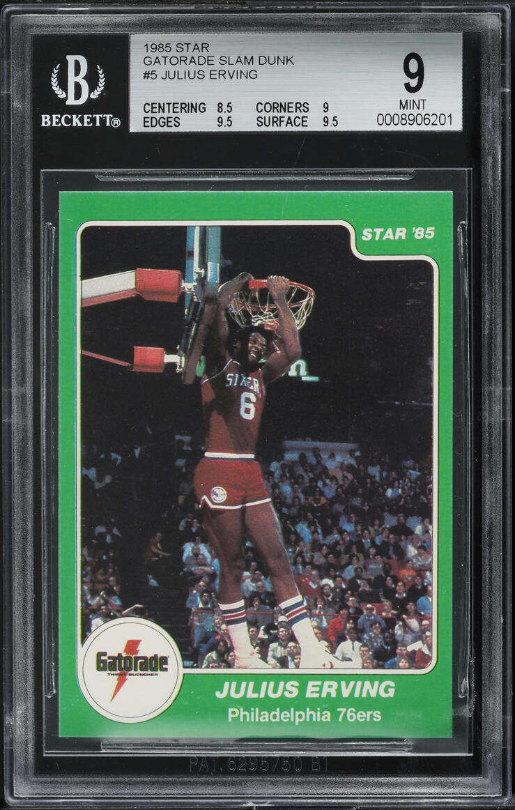 1985 Star Gatorade Slam Dunk Julius Erving #5 BGS 9 MINT