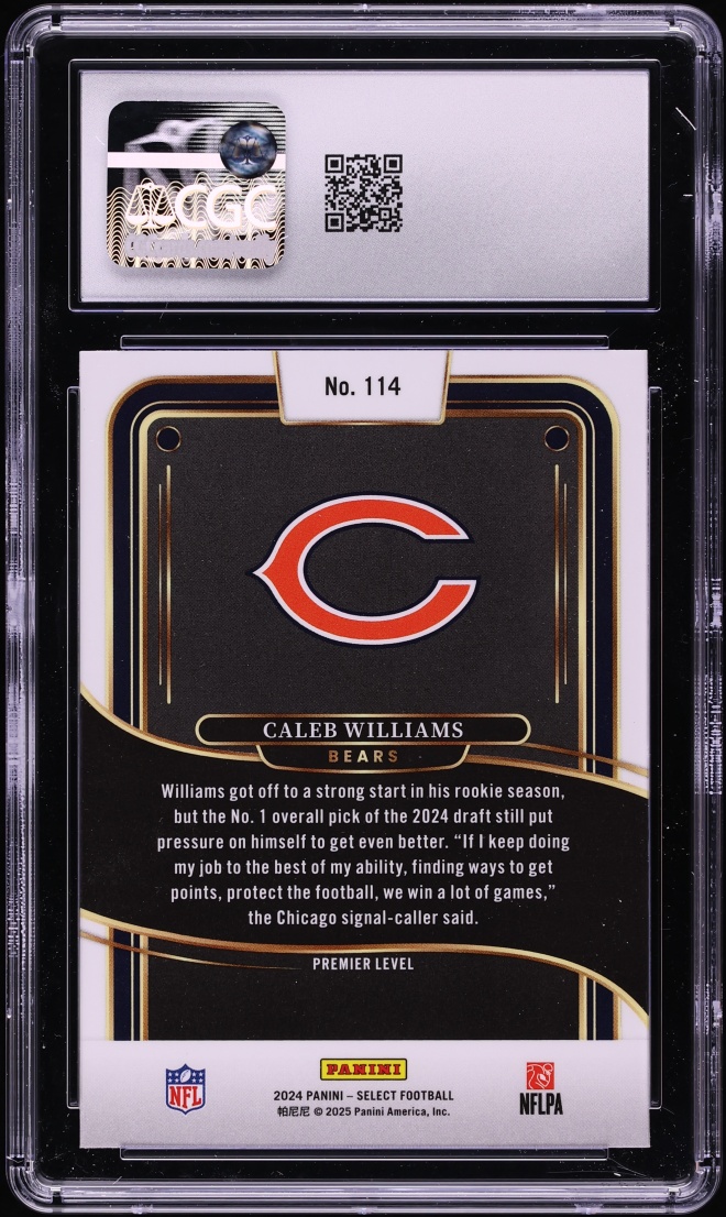 2024 Select Premier Level Caleb Williams ROOKIE #114 CGC 10 GEM MINT
