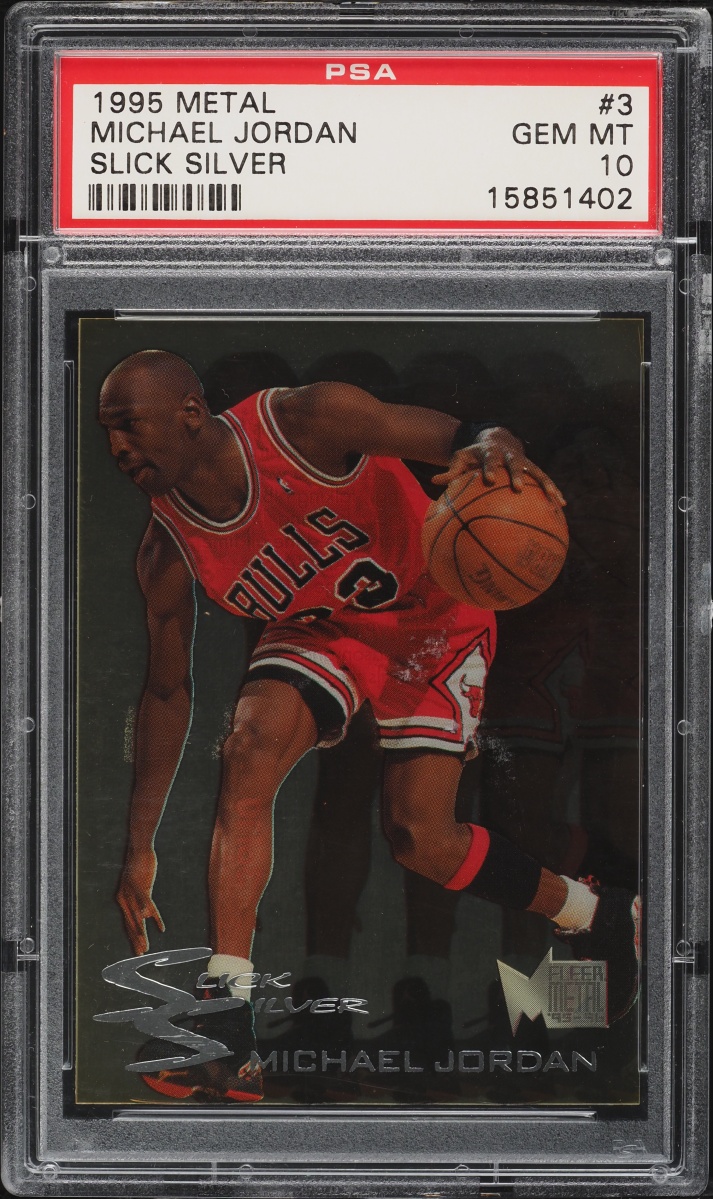 1995 Metal Slick Silver Michael Jordan #3 PSA 10 GEM MINT