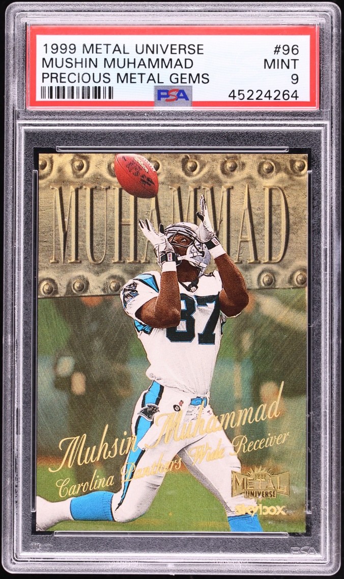 1999 Metal Universe Precious Metal Gems PMG Mushin Muhammad /50 #96 PSA 9 MINT - Photo 1