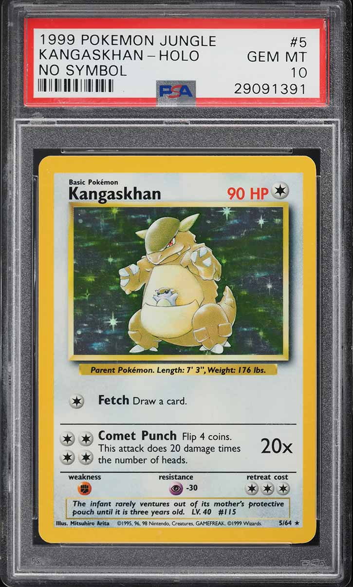 1999 Pokemon Jungle No Symbol Holo Kangaskhan #5 PSA 10 GEM MINT