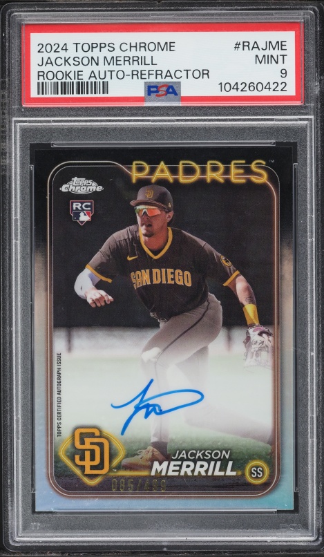 2024 Topps Chrome Green Refractor Jackson Merrill ROOKIE AUTO /99
