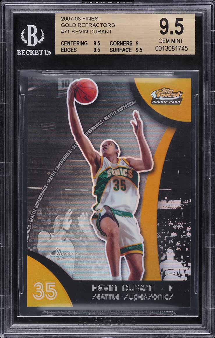 2007 Finest Gold Refractor Kevin Durant ROOKIE RC /25 #71 BGS 9.5 GEM MINT