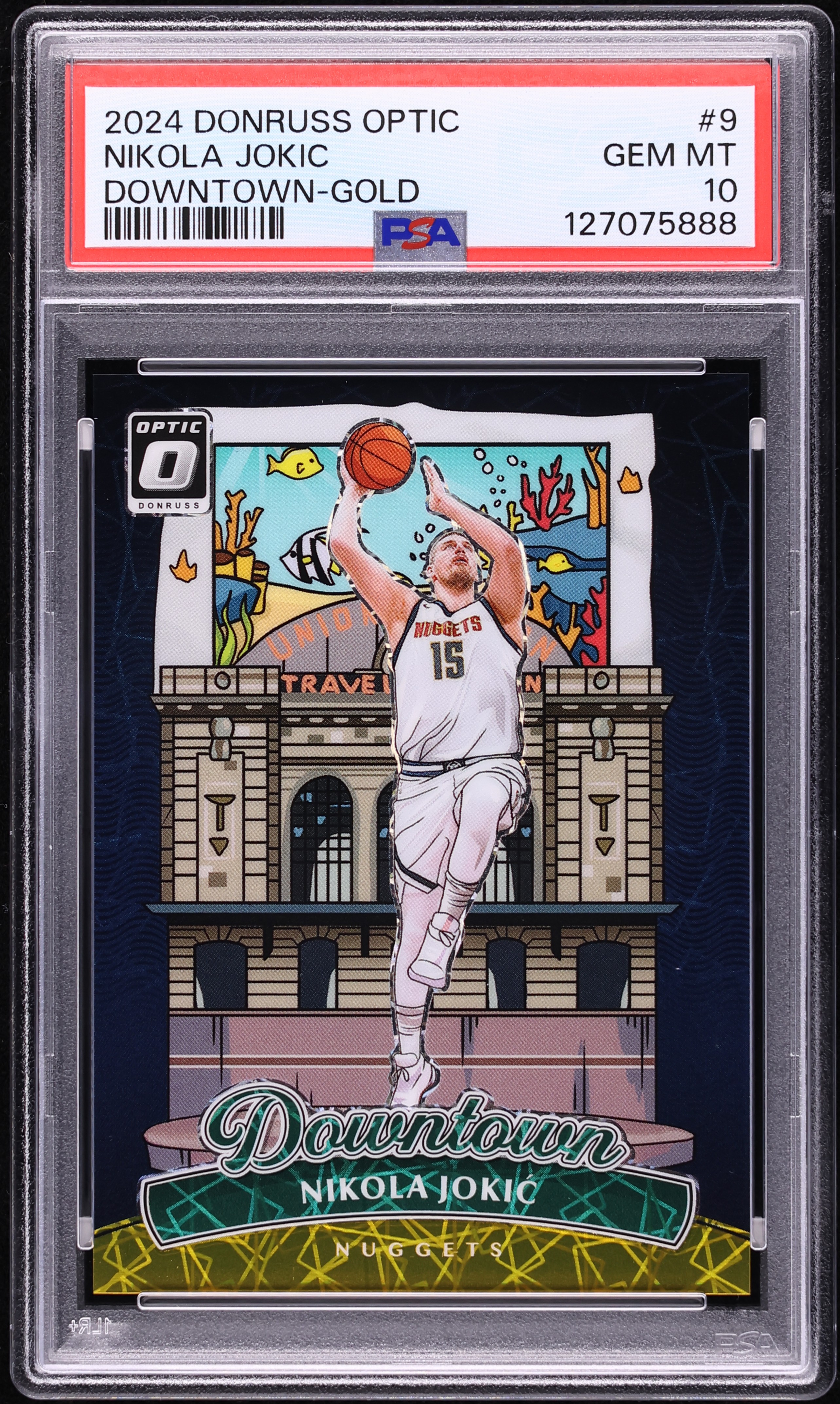 2024 Donruss Optic Downtown Gold Nikola Jokic /10 #9 PSA 10