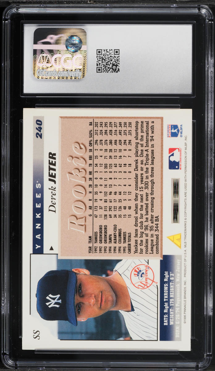 1996 Score Derek Jeter ROOKIE #240 CGC 9 MINT