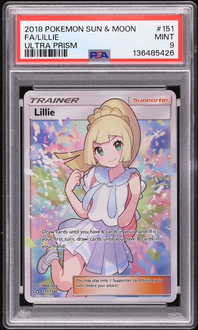 2018 Pokemon Sun & Moon Ultra Prism Full Art Lillie #151 PSA 9 MINT