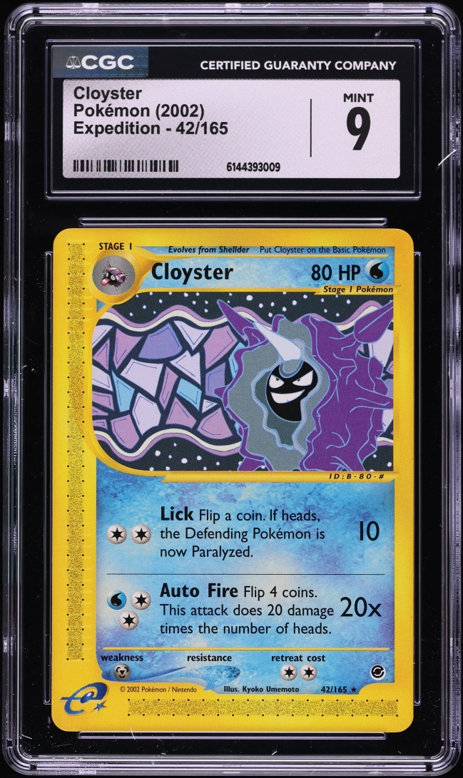 2002 Pokemon Expedition Cloyster #42 CGC 9 MINT