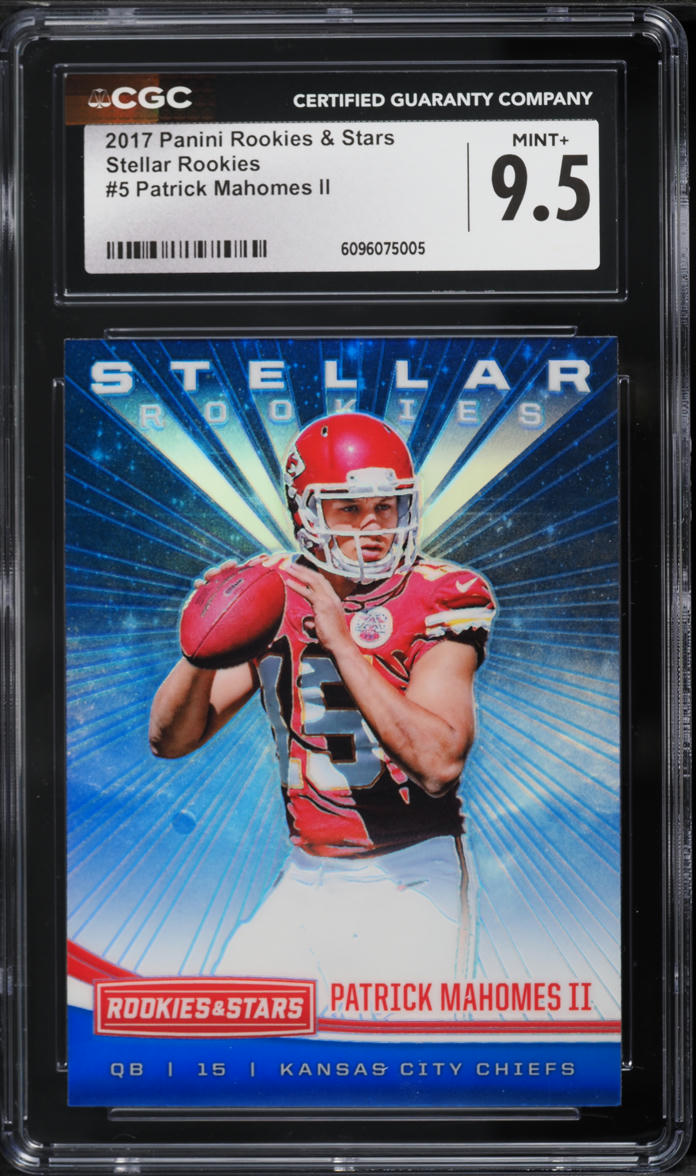 2017 Panini Rookies & Stars Stellar Patrick Mahomes II ROOKIE #5 CGC 9.5 MINT+