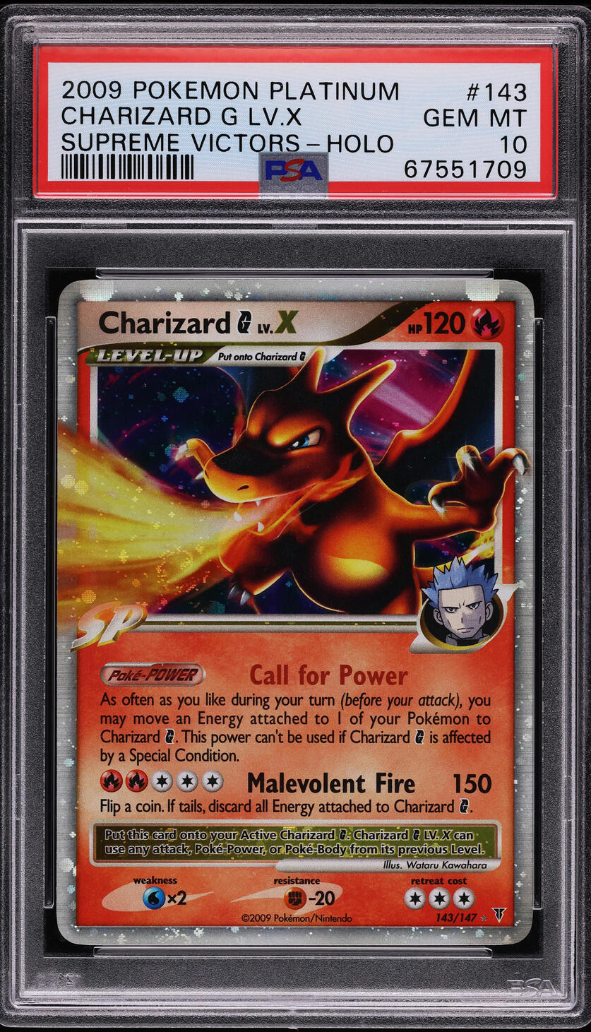 2009 Pokemon Platinum Supreme Victors Holo Charizard G Lv.X #143 PSA 10 GEM MINT