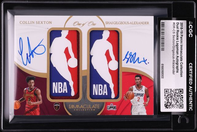 2018 Immaculate Collin Sexton Shai Gilgeous-Alexander ROOKIE LOGOMAN PATCH AUTO 1/1 CGC AUTH