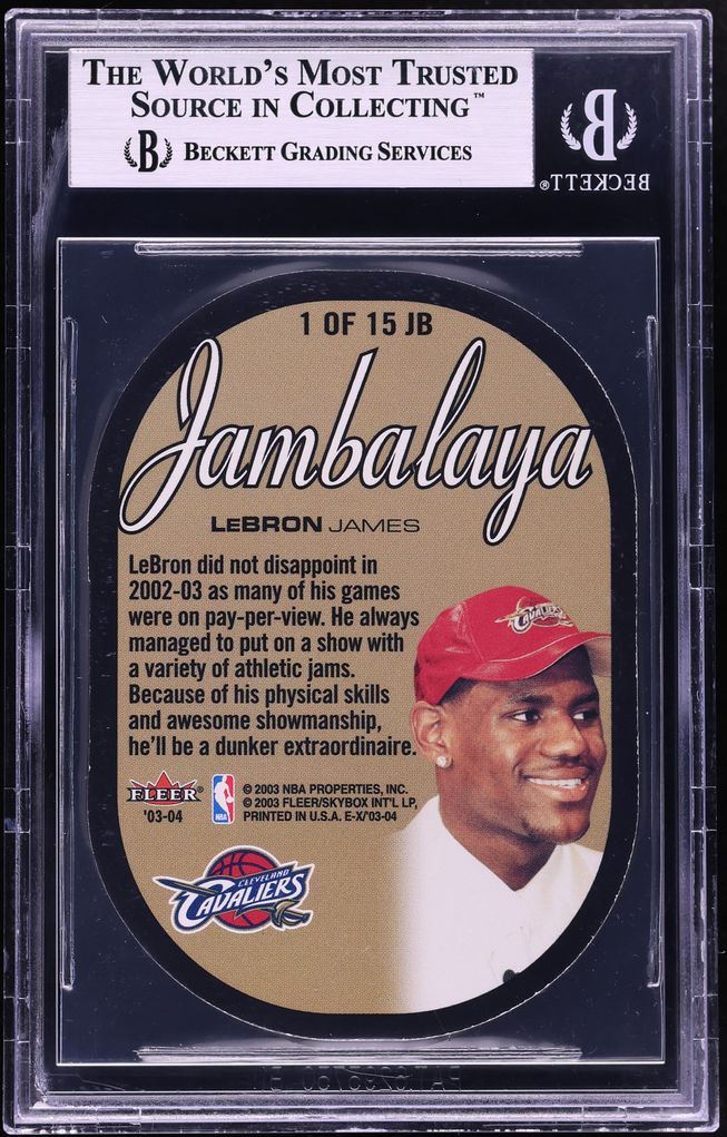 2003 Fleer E-X Jambalaya LeBron James ROOKIE #1 BGS 9 MINT