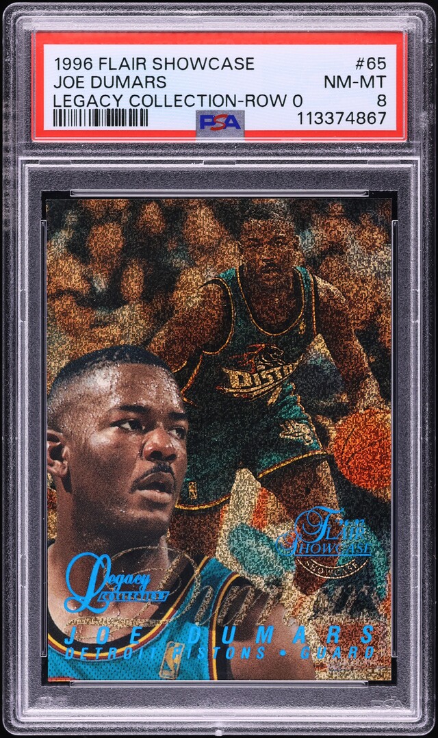 1996 Flair Showcase Legacy Collection Row 0 Joe Dumars 1/150 #65 PSA 8 NM-MT
