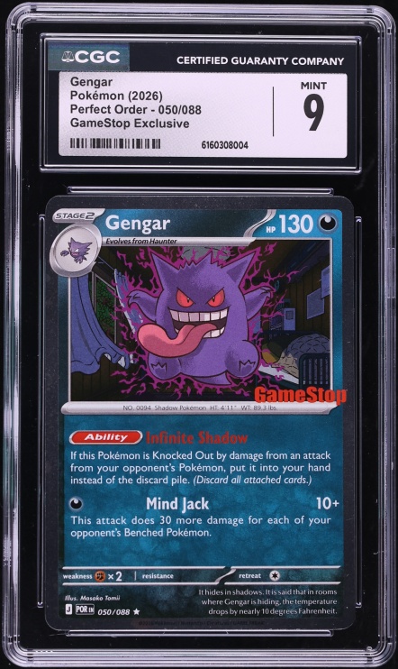 2026 Pokemon Mega Evolution Perfect Order GameStop Exclusive Gengar #50 CGC 9 MINT