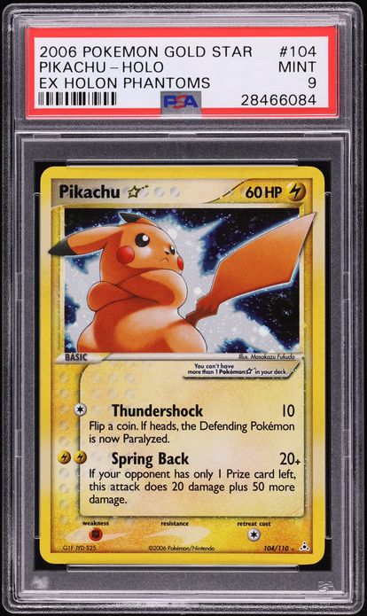 2006 Pokemon EX Holon Phantoms Holo Pikachu Gold Star #104 PSA 9 MINT