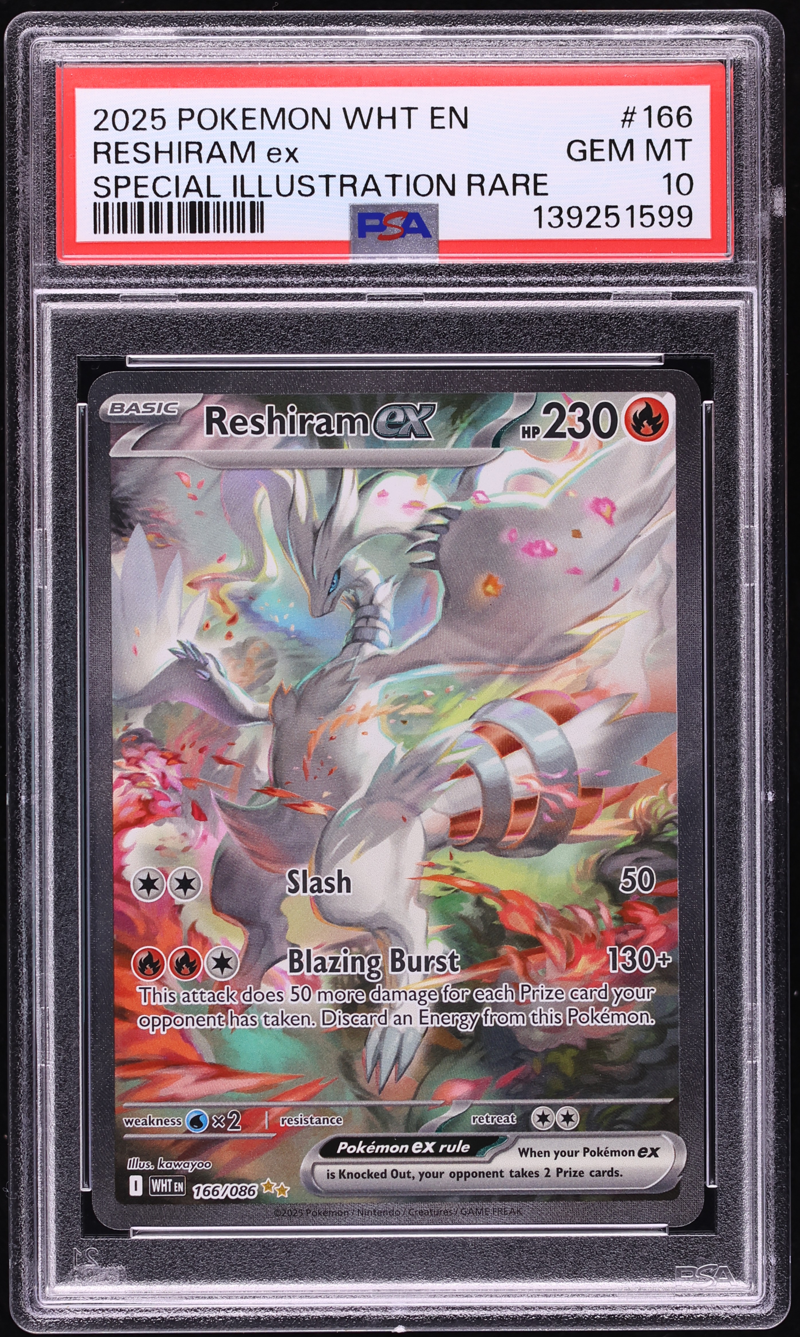 2025 Pokemon Scarlet & Violet White Flare SIR Reshiram ex #166 PSA 10 GEM MINT