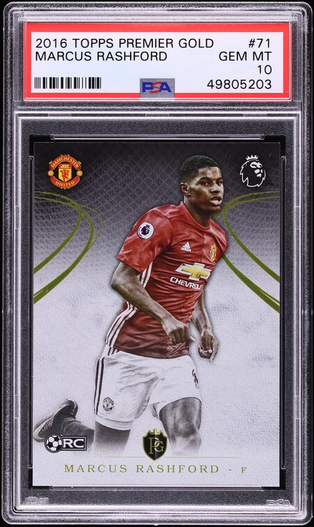 2016 Topps Premier Gold Marcus Rashford ROOKIE #71 PSA 10 GEM MINT