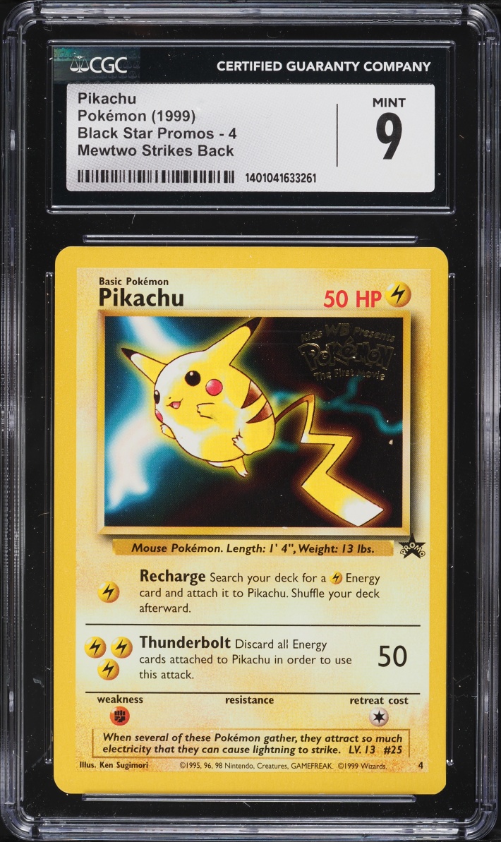 1999 Pokemon Movie Black Star Promo Pikachu #4 CGC 9 MINT
