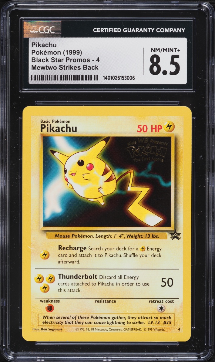 1999 Pokemon Movie Black Star Promo Pikachu #4 CGC 8.5 NM-MT+