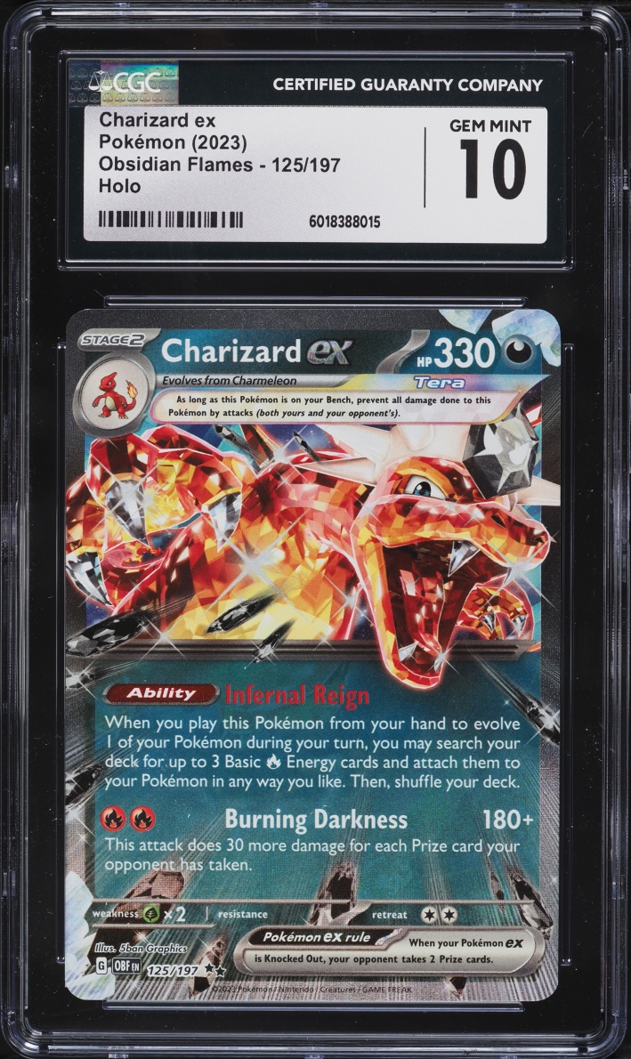 2023 Pokemon Scarlet & Violet Obsidian Flames Holo Charizard Ex #125 CGC 10 GEM MINT