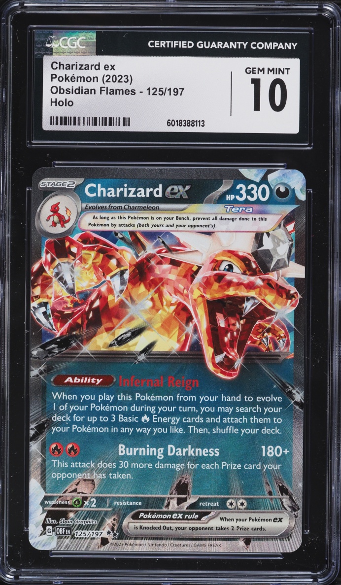 2023 Pokemon Scarlet & Violet Obsidian Flames Holo Charizard Ex #125 CGC 10 GEM MINT