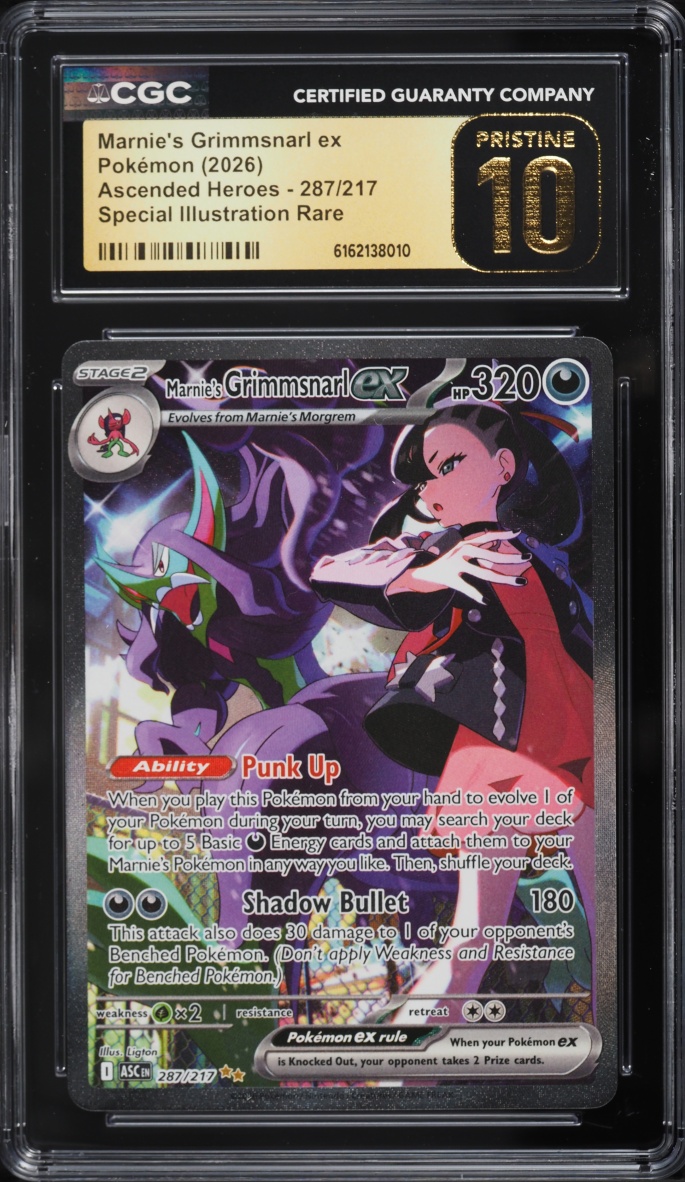 2026 Pokemon Mega Evolution Ascended Heroes SIR Marnie's Grimmsnarl ex #287 CGC 10 PRISTINE