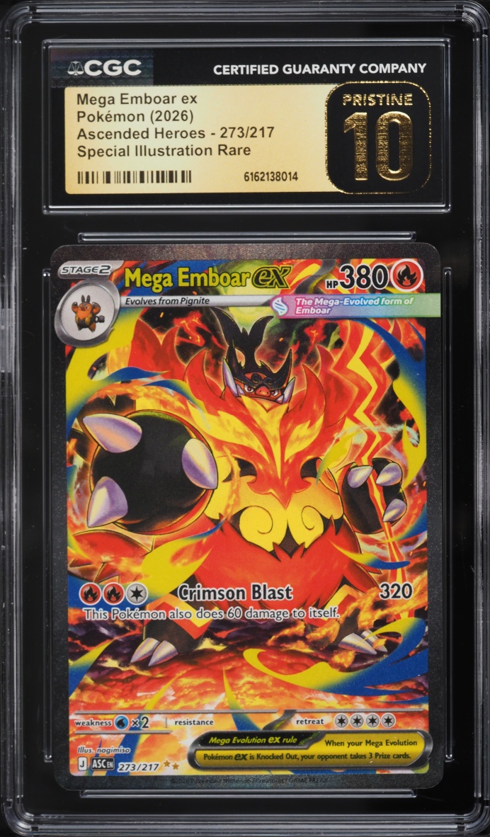 2026 Pokemon Mega Evolution Ascended Heroes SIR Mega Emboar Ex #273 CGC 10 PRISTINE
