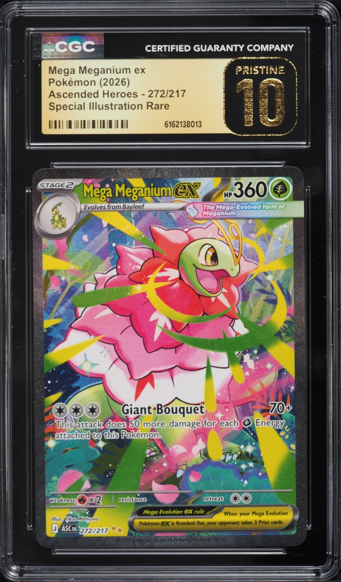 2026 Pokemon Mega Evolution Ascended Heroes SIR Mega Meganium ex #272 CGC 10 PRISTINE
