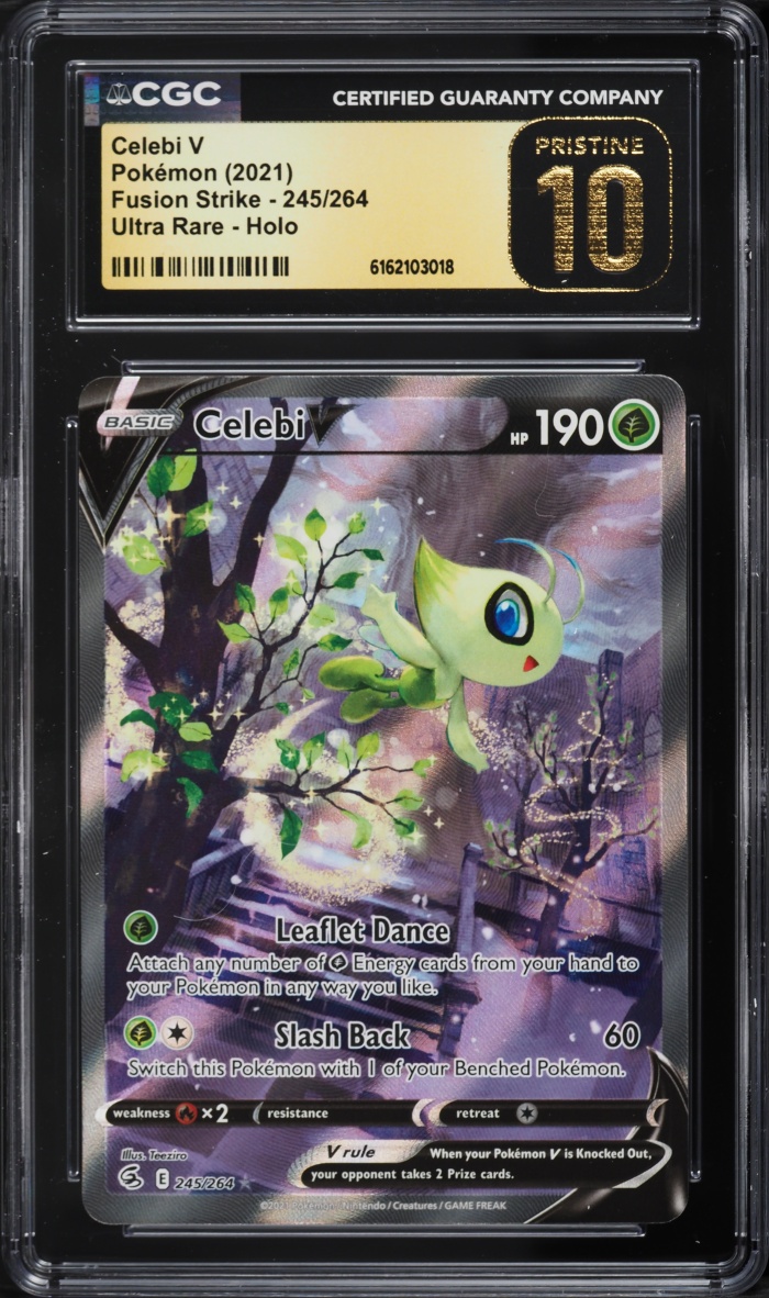 2021 Pokemon Sword & Shield Fusion Strike Alt Art Celebi V #245 CGC 10 PRISTINE