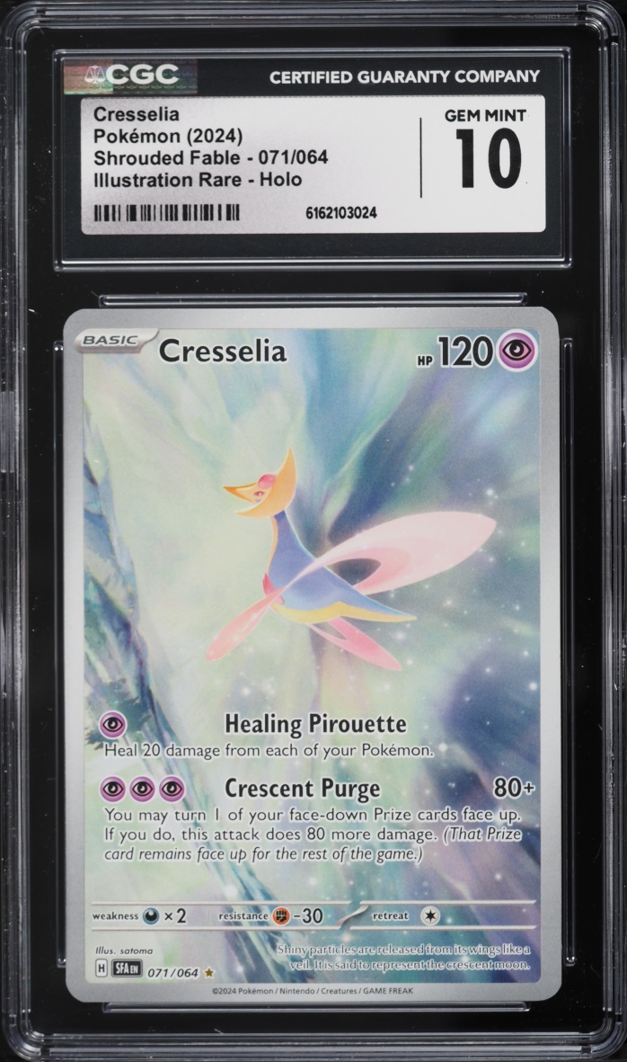 2024 Pokemon Scarlet & Violet Shrouded Fable IR Cresselia #71 CGC 10 GEM MINT