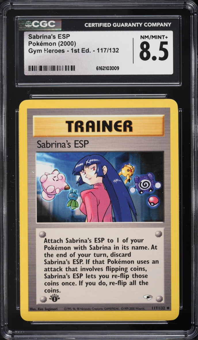 2000 Pokemon Gym Heroes 1st Edition Sabrina's ESP #117 CGC 8.5 NM-MT+