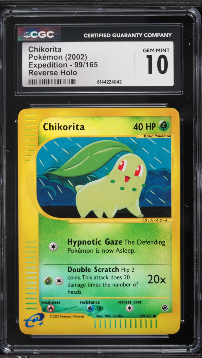 2002 Pokemon Expedition Reverse Holo Chikorita #99 CGC 10 GEM MINT