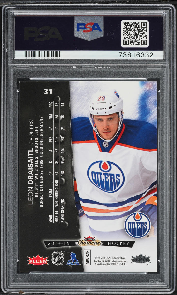 2014 Fleer Showcase Metal Universe Leon Draisaitl ROOKIE #31 PSA 10 GEM MINT