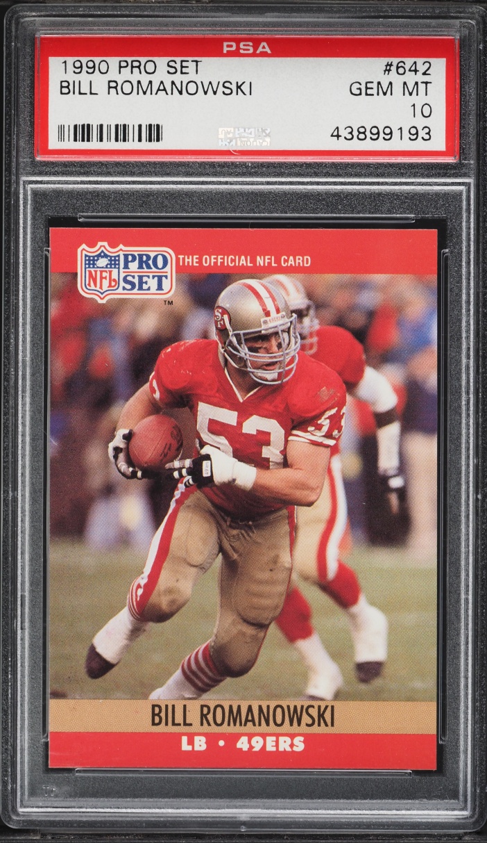1990 Pro Set Football Bill Romanowski ROOKIE #642 PSA 10 GEM MINT