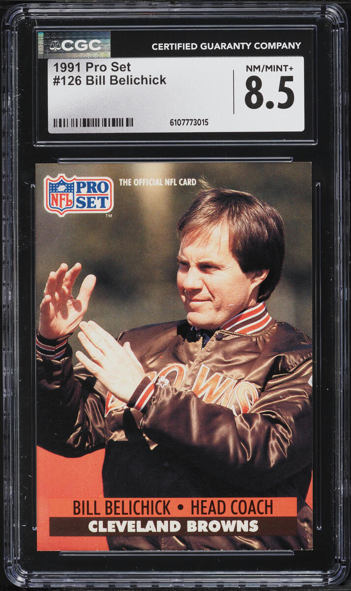 1991 Pro Set Football Bill Belichick ROOKIE #126 CGC 8.5 NM-MT+