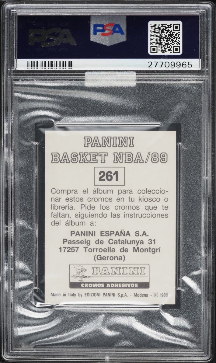 1988 Panini Spanish Sticker Michael Jordan #261 MBA PSA 10 GEM MINT