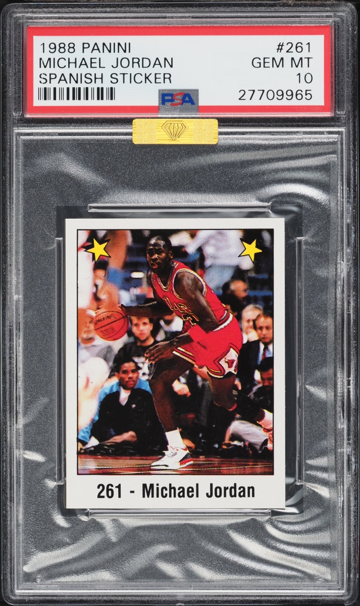 1988 Panini Spanish Sticker Michael Jordan #261 MBA PSA 10 GEM MINT