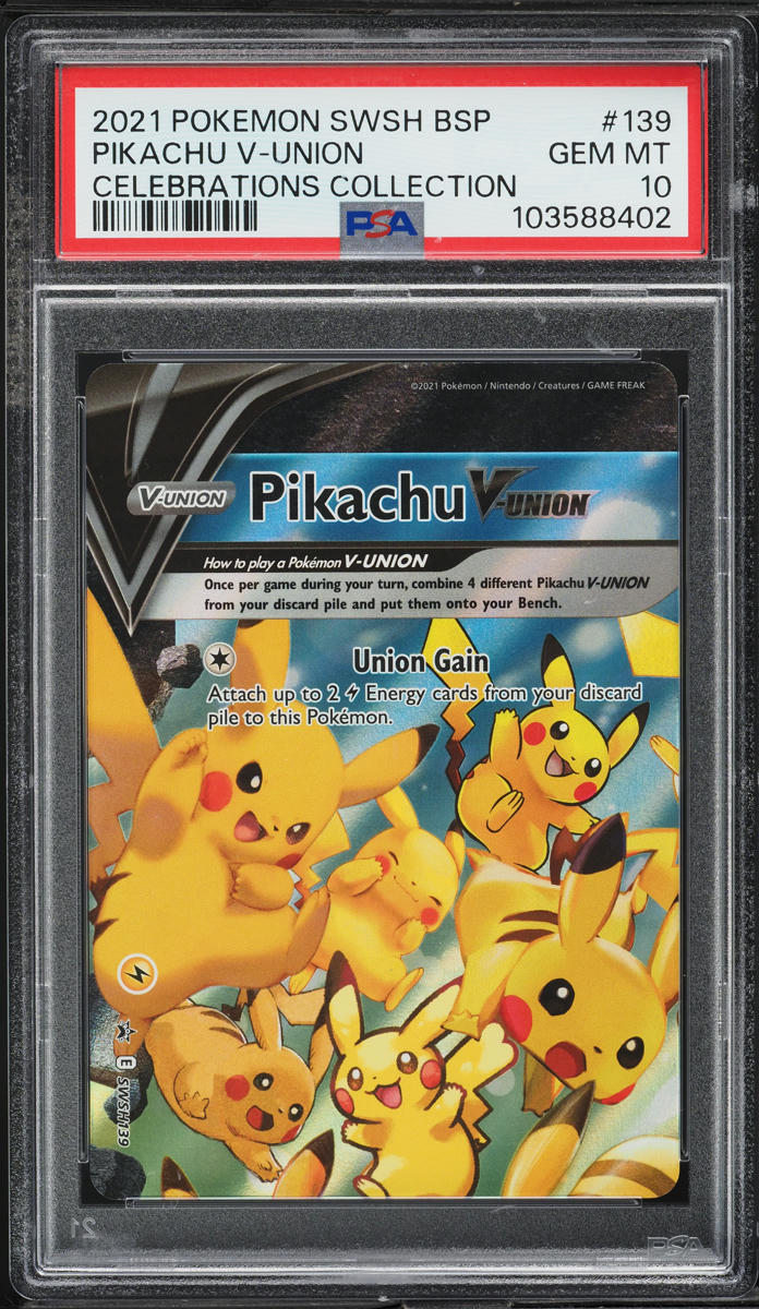 2021 Pokemon SWSH Black Star Promo Celebrations Pikachu V Union #139 PSA 10 GEM