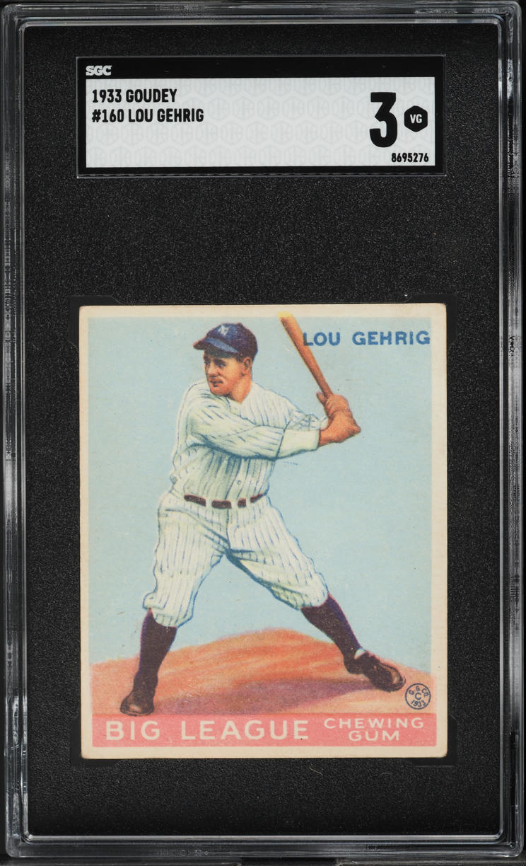 1933 Goudey Lou Gehrig #160 SGC 3 VG