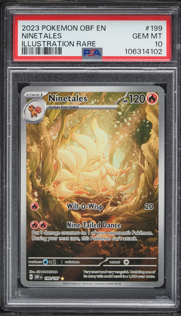 2023 Pokemon Scarlet & Violet Obsidian Flames IR Ninetales #199 PSA 10 GEM MINT