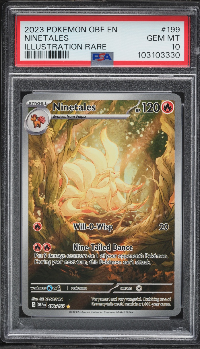 2023 Pokemon Scarlet & Violet Obsidian Flames IR Ninetales #199 PSA 10 GEM MINT