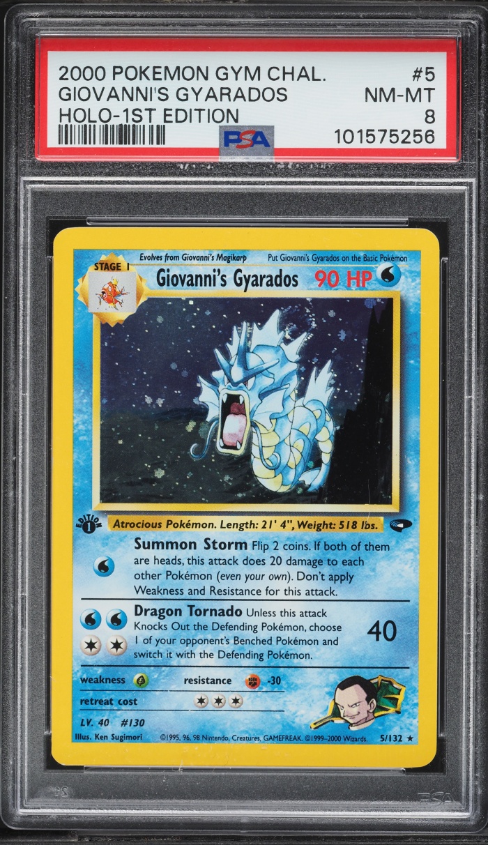 2000 Pokemon Gym Challenge 1st Edition Holo Giovanni's Gyarados #5 PSA 8 NM-MT