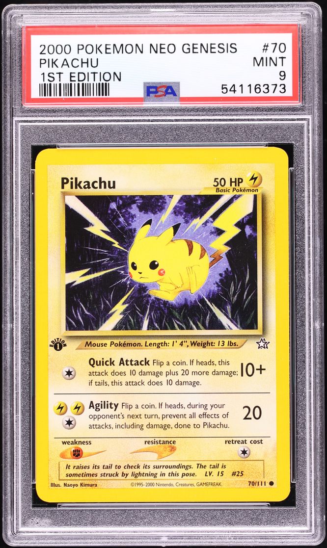 2000 Pokemon Neo Genesis 1st Edition Pikachu #70 PSA 9 MINT
