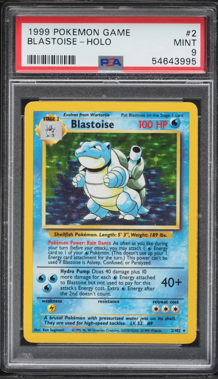 1999 Pokemon Base Set Holo Blastoise #2 PSA 9 MINT