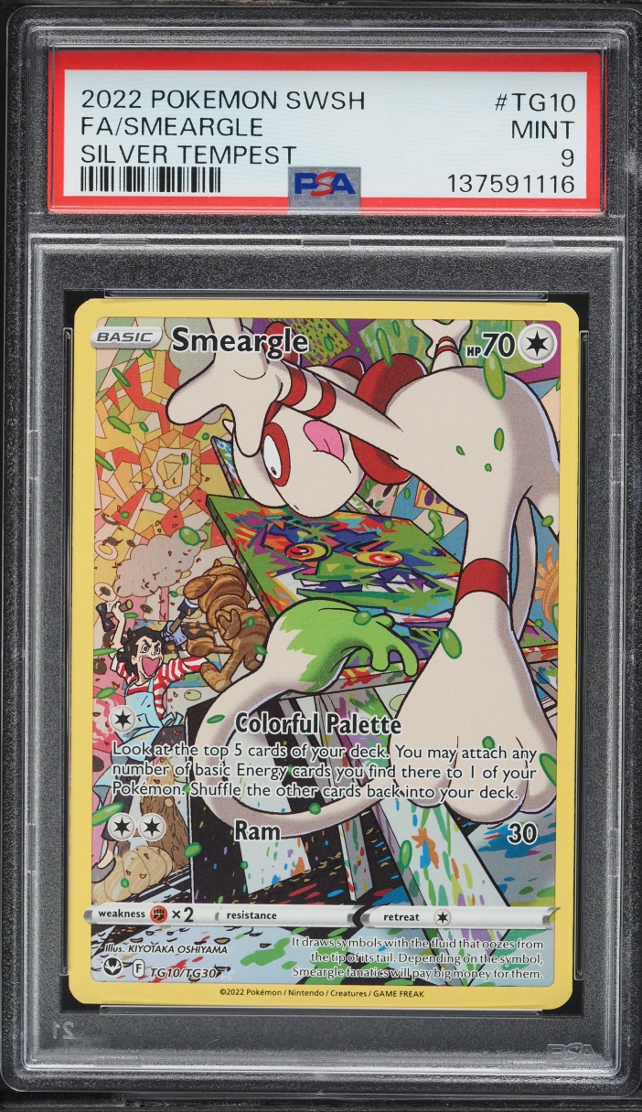 2022 Pokemon Sword & Shield Silver Tempest CHR Smeargle #TG10 PSA 9 MINT