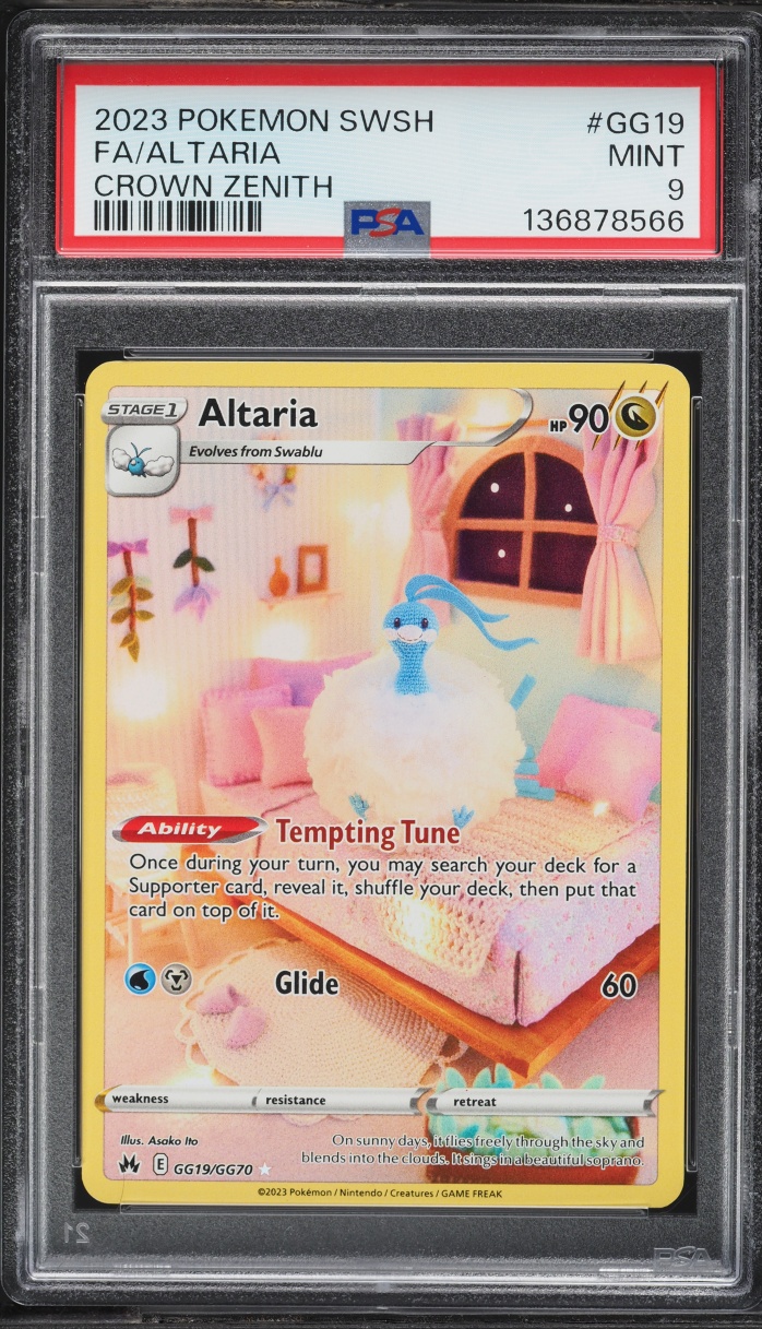 2023 Pokemon Sword & Shield Crown Zenith Galarian Gallery Alt Art Altaria #GG19 PSA 9 MINT