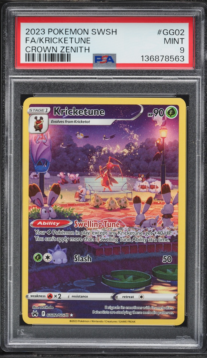 2023 Pokemon Sword & Shield Crown Zenith Full Art Kricketune #GG02 PSA 9 MINT