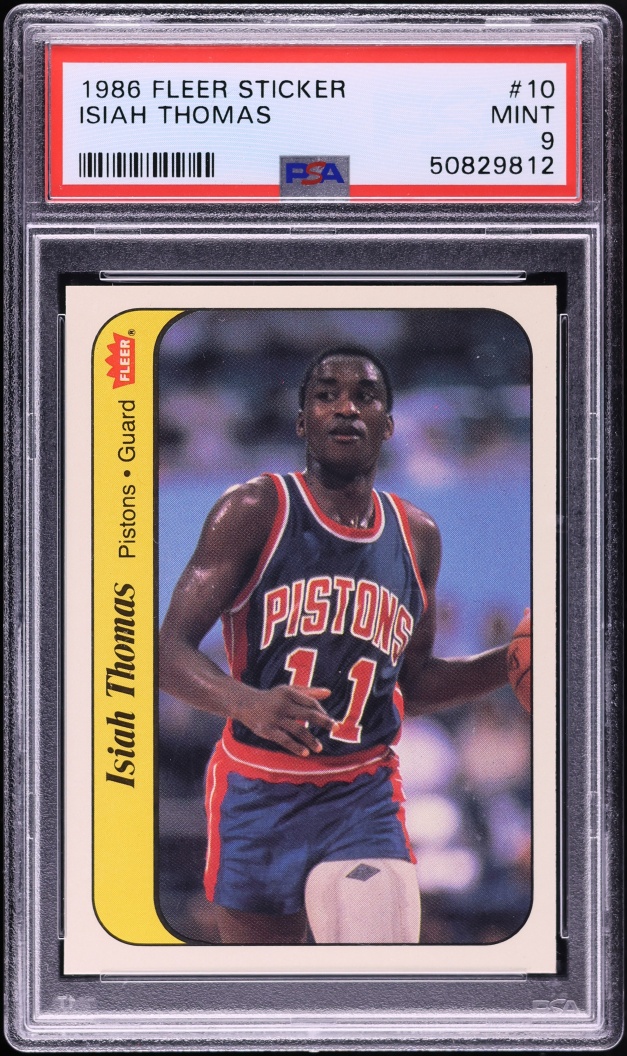 1986 Fleer Sticker Isiah Thomas ROOKIE #10 PSA 9 MINT