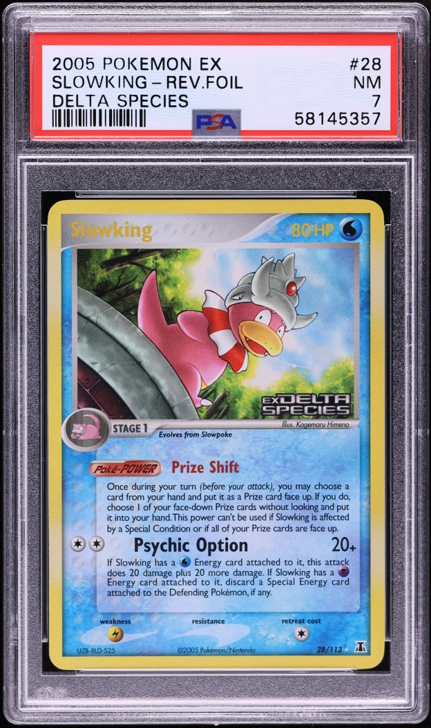 2005 Pokemon EX Delta Species Reverse Holo Slowking #28 PSA 7 NRMT